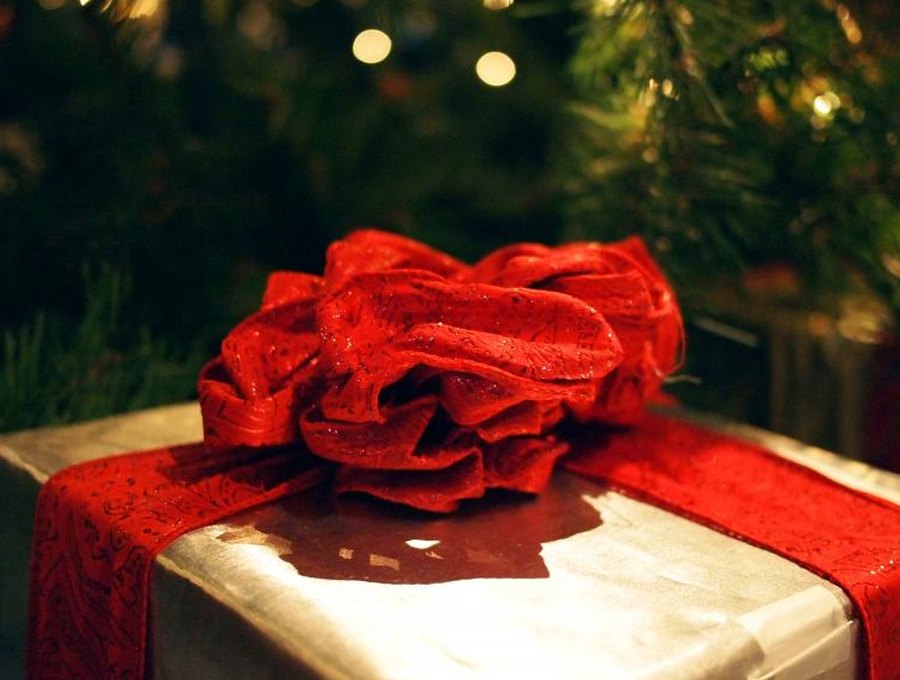 Gift boxes wrapped with ribbon